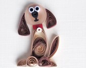 I'm Sorry quilled handmade card Dog doggy animal note card brown with envelope cute