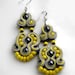 yellow and gray- soutache earrings free shipping