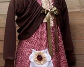 Shrug Girls Chocolate Brown Cotton Knit Ribbon Ties Size 5
