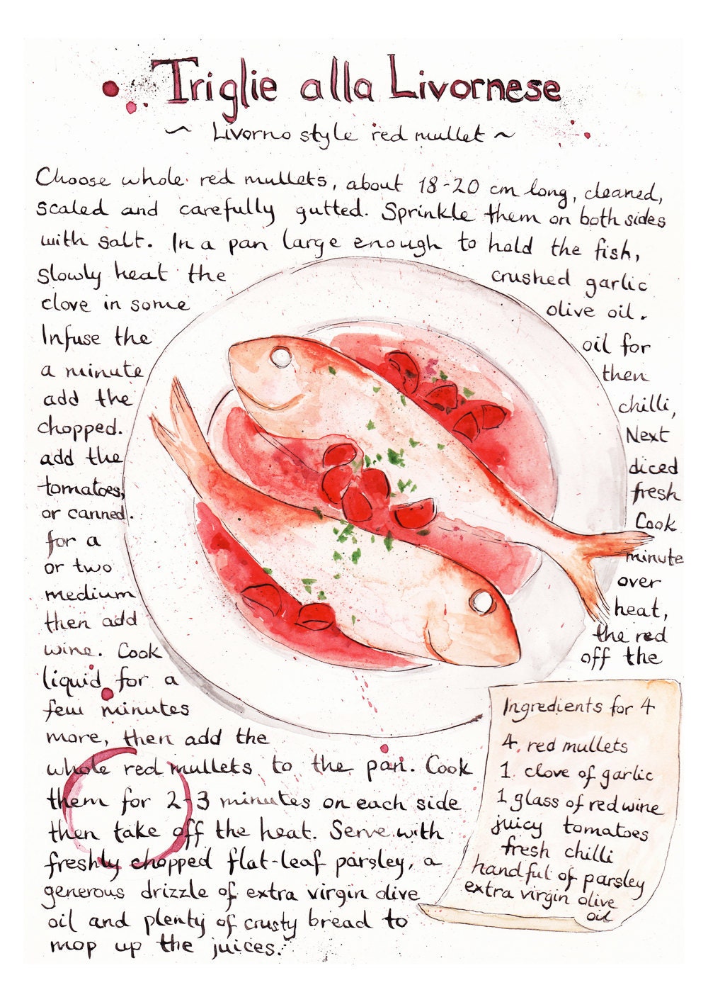 Triglie alla Livornese Illustrated Recipe