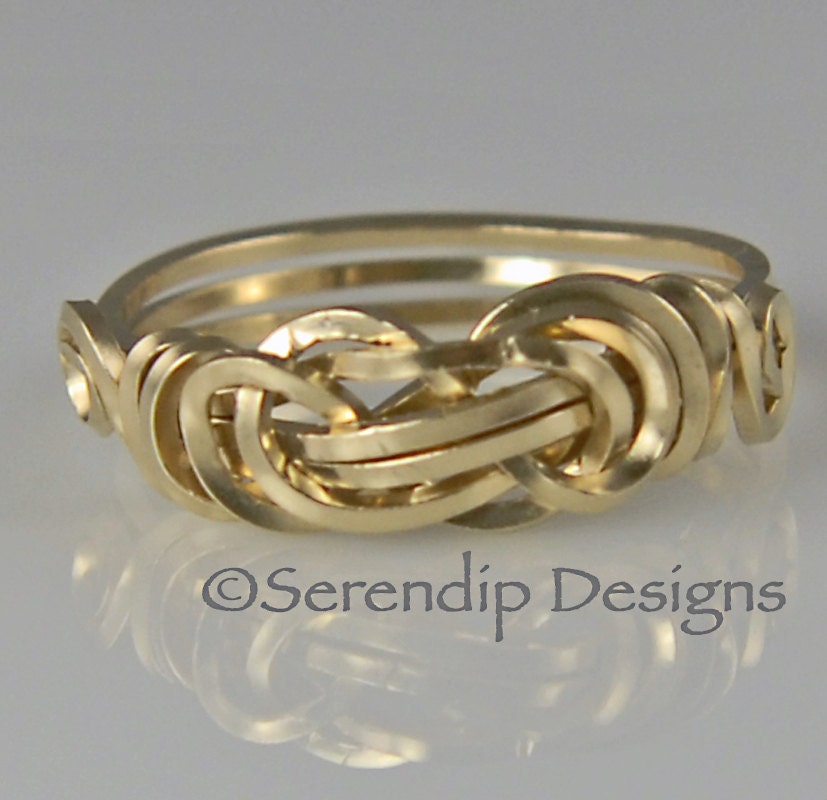 Square Gold Knot Ring Custom Size