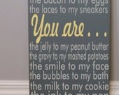 Subway Art Typography Word Art Sign -  You Are My Macaroni - Your Choice of Color