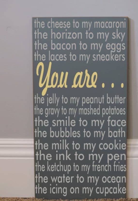 Subway Art Typography Word Art Sign -  You Are My Macaroni - Your Choice of Color