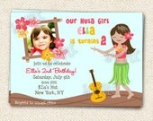Luau Hawaiian Birthday Invitations