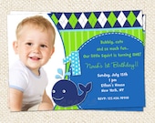 Whale Birthday invitations