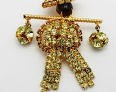 Vintage Hobe Rhinestone Figural Brooch
