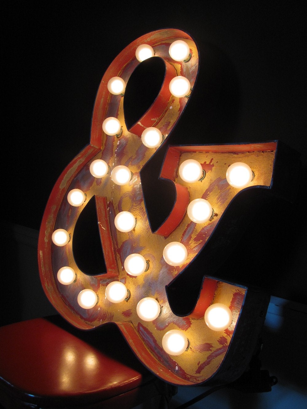 24inch distressed custom light-up marquee letter