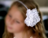 White large  peony flower headband, custom colors, women, girls, toddlers