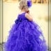 Flower girls dress, purple cascading ruffles design, organza, satin