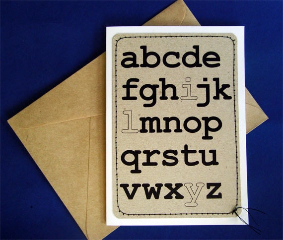 Handmade A6 Greeting Card with Envelope - ily
