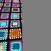 Crochet Blanket Handmade -  Made in tradition granny multi colour style with black border CUDDLE BLANKET (nannycheryl original) ID 782