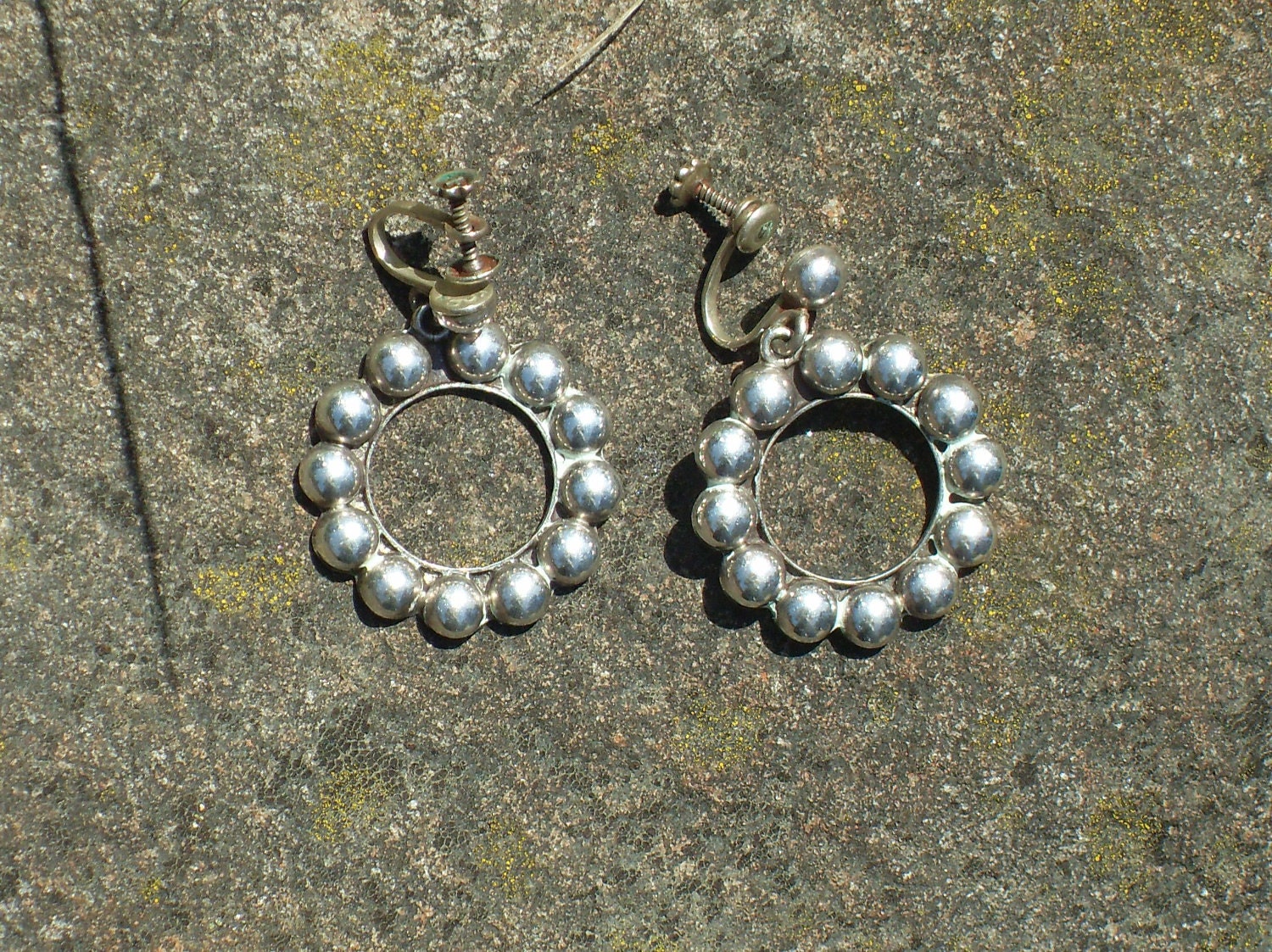 Taxco bubble hoops mexican silver