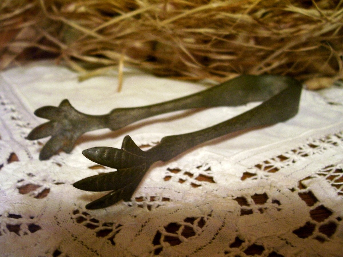 Lovely Victorian Circa Sugar or Ice Tongs Eagle Talons