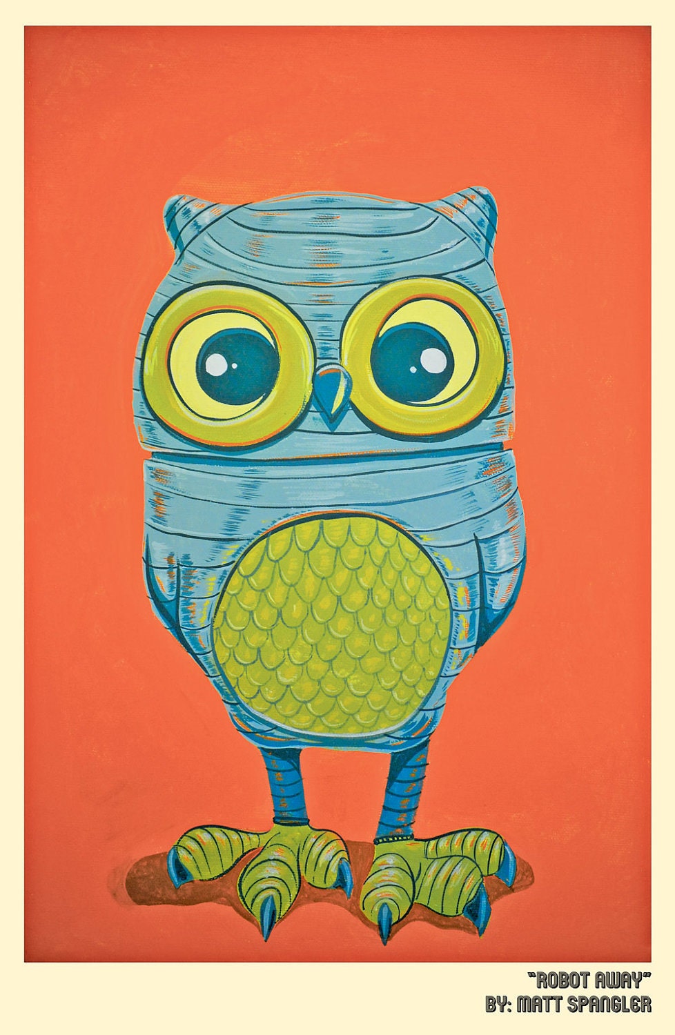 Framed - Robot Owl Print