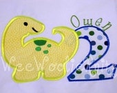 Birthday Dinosaur T Shirt Onesie Boys Personalized Applique Boutique Style Any Number 1st Birthday Photo Prop