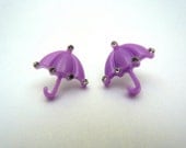 Purple Umbrella Earrings