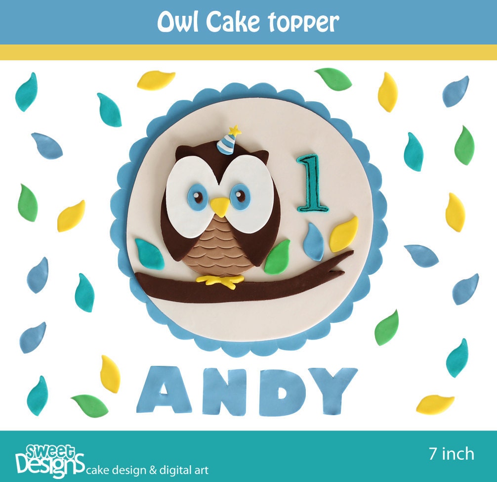Fondant owl cake topper