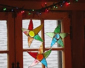 3 Sassy Pants suncatcher Party Stars. Whimsical stained glass set of 3 ornaments