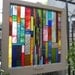 Antique and Repurposed Chicago Bungalow Window with NEW handmade Stained Glass Suncatcher