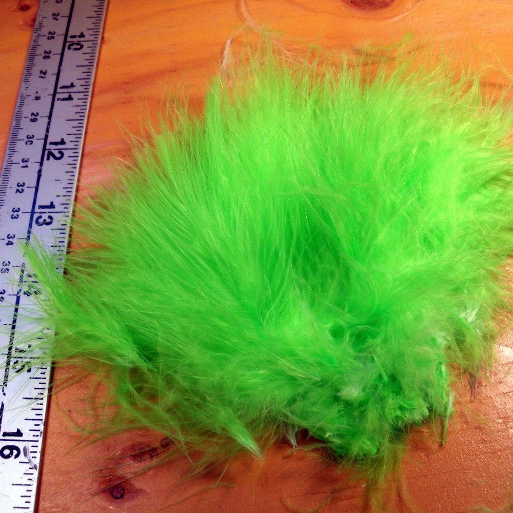 Lime Green Strung Marabou MRD-18 Craft feathers