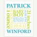 Nursery Print - Baby Name Birth Date Personalized Subway Art - Custom Colors - 11x14 Poster Digital Print