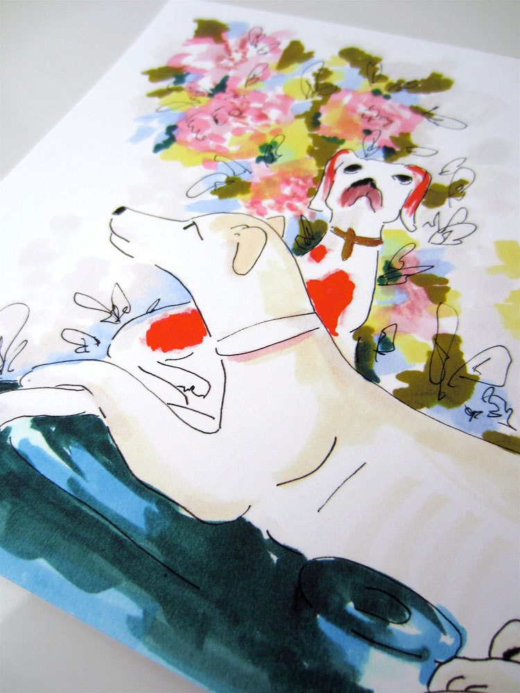 Dogs, Dogs, Dogs - Archival A4 Print from original illustration
