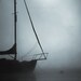 nautical photography /  sailboats / sailboat / fog / print / Windward Blue, 8 x 8 print