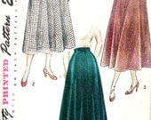 1940s Misses Day or Evening Skirt Vintage Sewing Pattern Simplicity 2666 Waist 28" Hips 37"