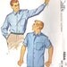 1950s Mens Button Down Shirt Vintage Sewing Pattern, McCall's 4866 Size Small, Neck 14 to 14.5"