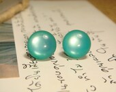 Cute Polished Turquoise Blue Candy Post Earrings (E293)