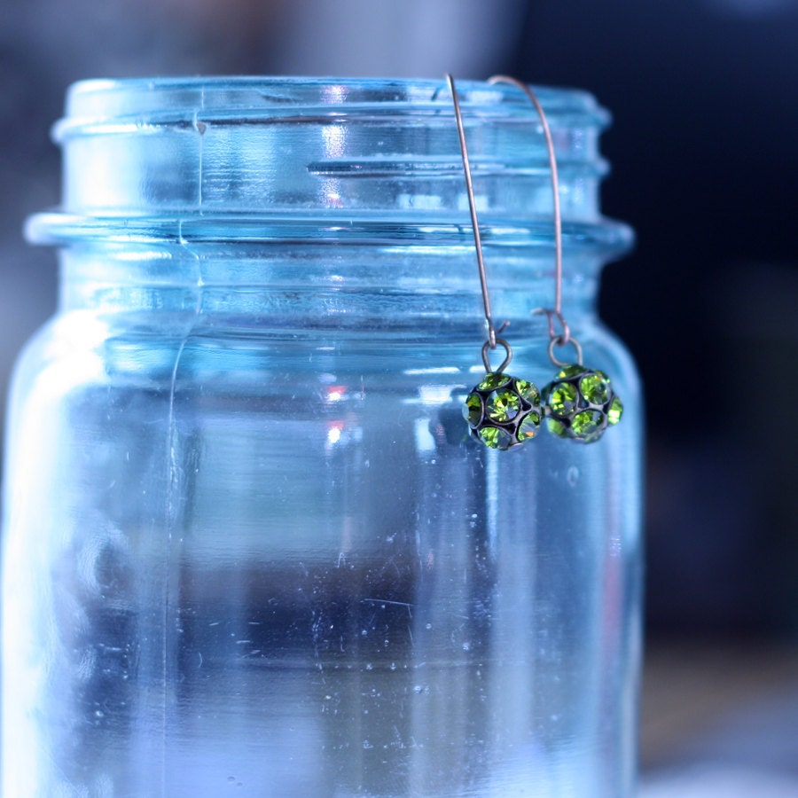 Earrings - Vintage Olive Sparkle