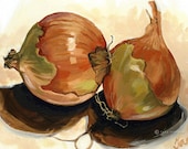 Autumn Know Your Onions art print - acrylic painting