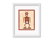 Robot Print "Rob" - 11" x 14" Children's Decor Wall Art Print - Children's Retro Robot Theme Room Decor