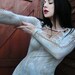 Steampunk Zombie Post Apocalyptic Goth Shredded Metal Punk Woven Deconstructed Distressed top