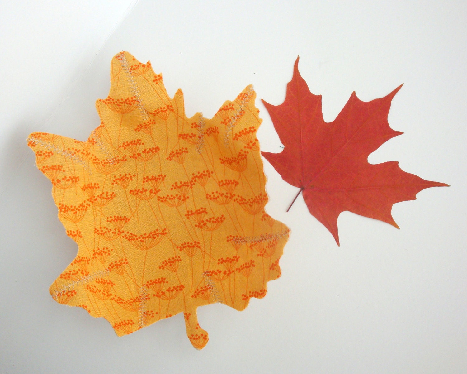 Maple leaf fabric bowl in Fall Orange --Reversible - Better Homes and Garden Gift Guide 2011