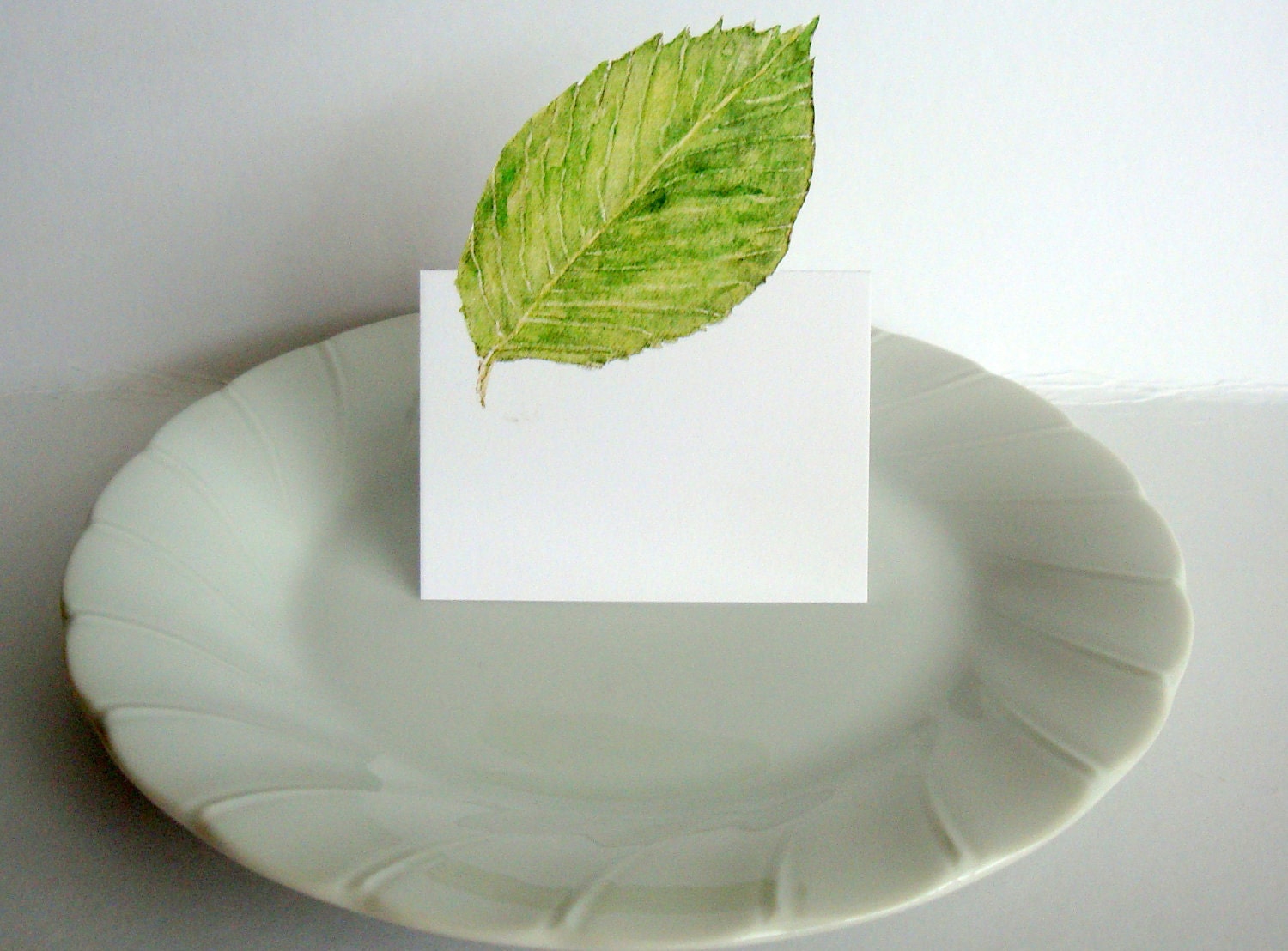 Green Elm Leaf - Place Card, Table Number card, Escort cards, weddings events