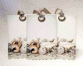 Shell Gift Tags Vintage Seaside Nautical Print on Watercolor Paper