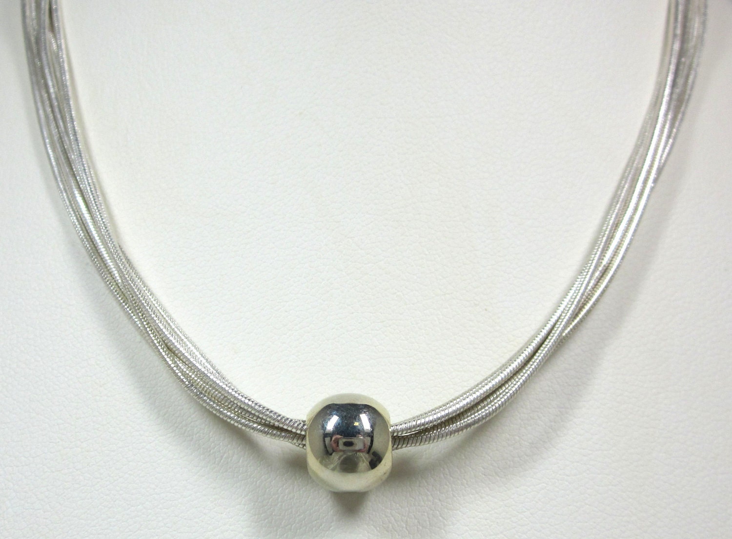Vintage Silver Plated Multi - Strand Drape Choker - Silver Plated Chain