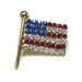 Vintage Flag Pin, Old Glory, USA Flag, Rhinestone Flag Pin Signed