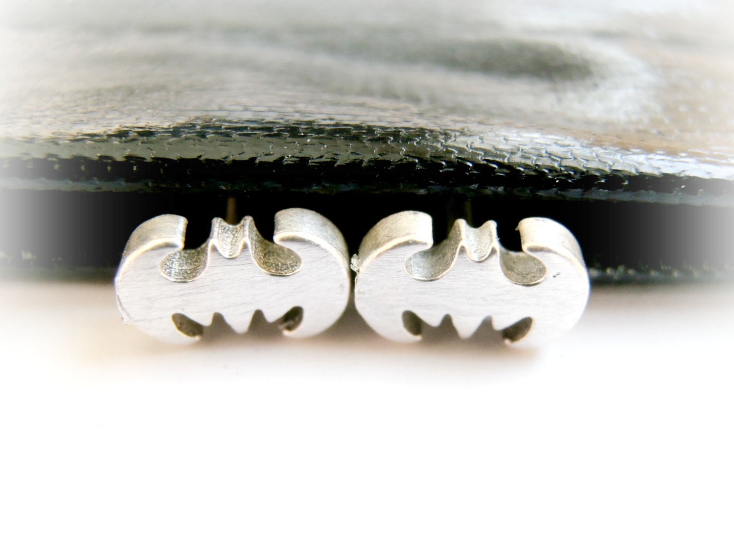 Baby Bat silver Earrings - The dark knight rises earrings - Halloween bat earrings