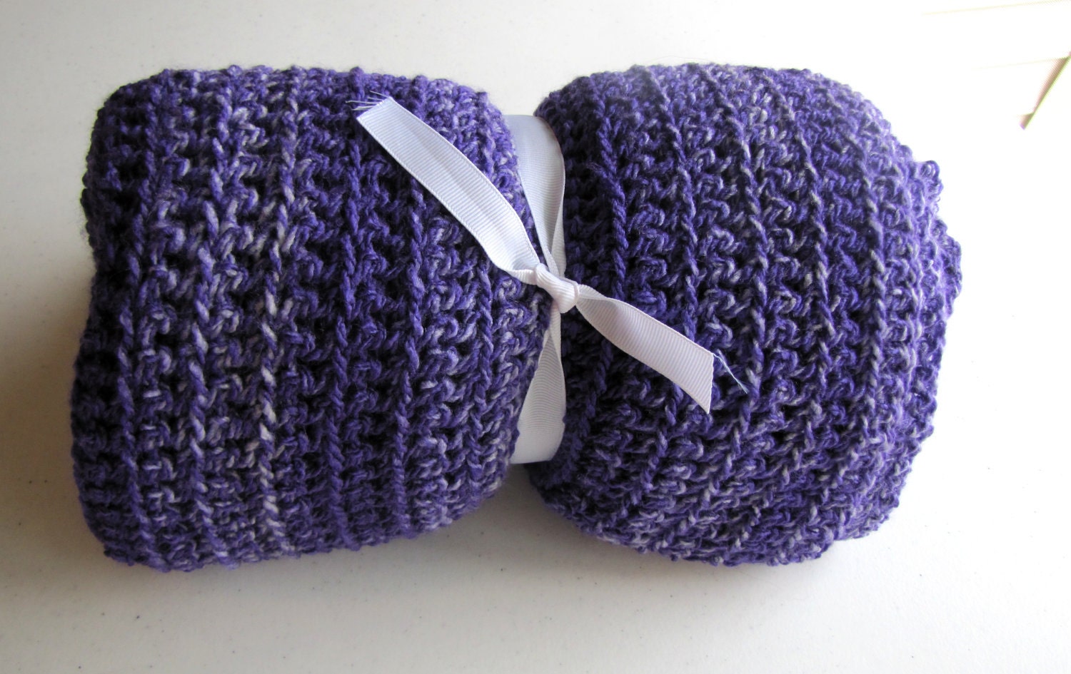 Crocheted Purple Youth Blanket
