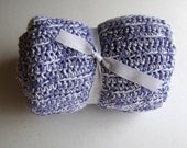 Crocheted Purple and White Baby Blanket