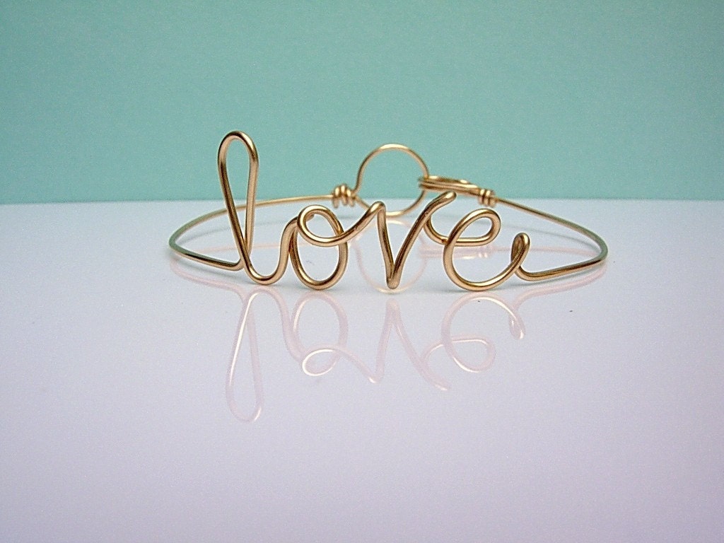 Friendship Bracelet. Love Bracelet. Gold wire love Bracelet. Gold Silver or Rose Gold. Love Bangle Bracelet