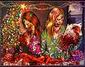 Zombie Girl Poster - Zombie Christmas -