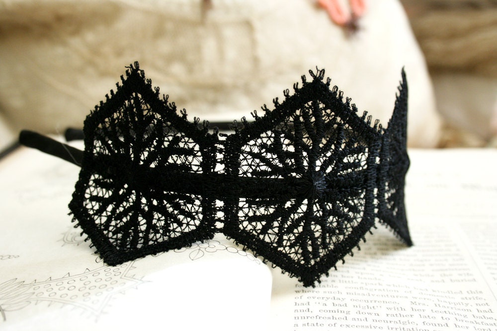 lace headband -POLYGA- black