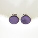Deep Violet Tagua Round Stud Earrings - Tagua Nut & Surgical Stainless Steel - 1/2 inch