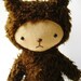 Teddy Bear Plushie Kawaii Style in Chocolate Brown Shag Fur Large RAFE