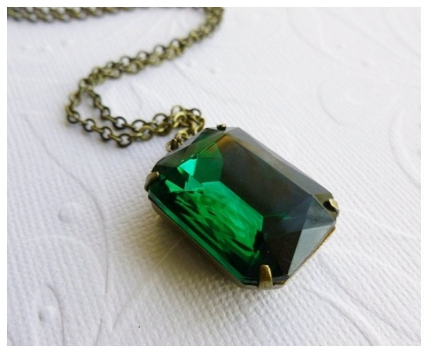 Emerald Green Necklace - May Birthstone