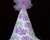 Purple and Grey Damask Fabric Birthday Hat Il_170x135