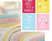 You Are My Sunshine  My only Sunshine 4 pc Art Print Set 8x10 in Matches Grace Bedding PB KIds by YassisPlace